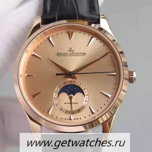 Fake Jaeger-LeCoultre Master Ultra Thin Moon Rose Gold Gold Dial JLC 925